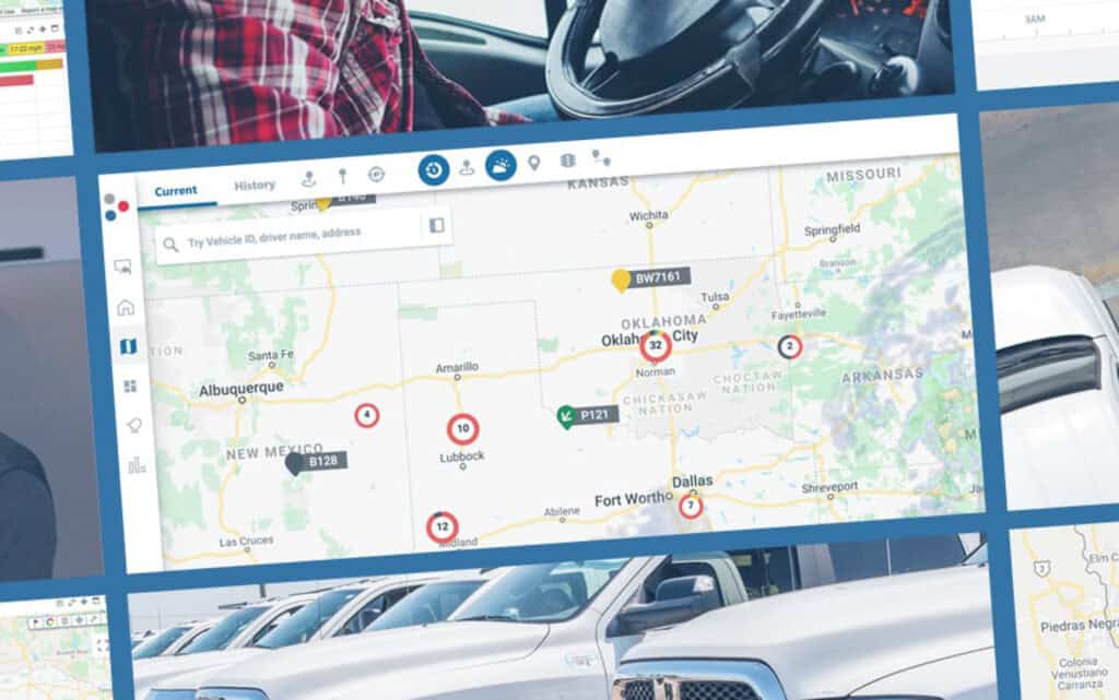 group of screen shots of gps tracking camera views