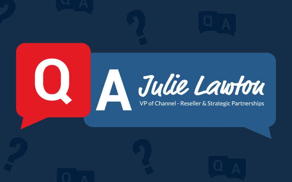 Chat bubbles with Q & A Julie Lawton.