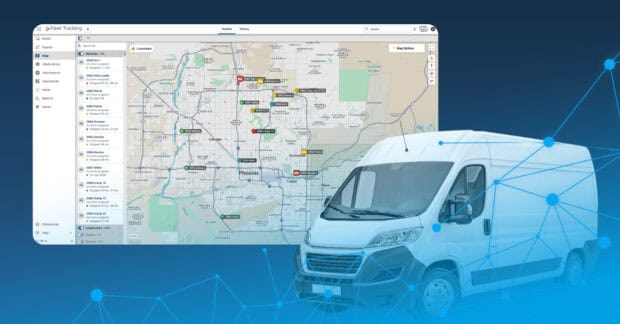 Connected asset management vs GPS fleet tracking comparison infographic