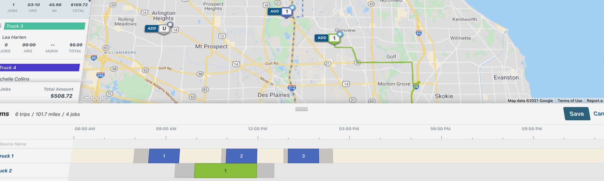 field service map-based scheduling dispatch