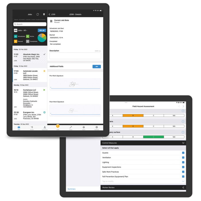 Tablets Displaying FieldAware FSM Software