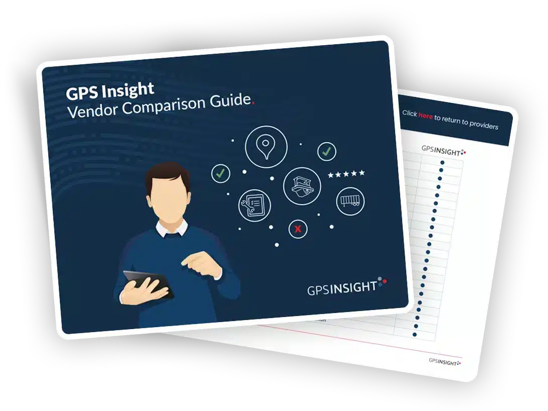 Vendor comparison guide cover for GPS asset tracking
